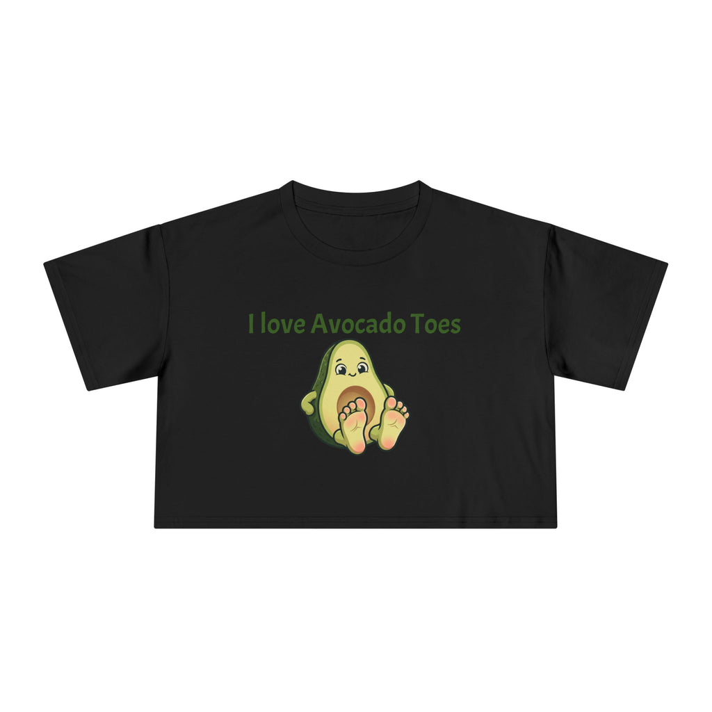 Crop Tee — "I Love Avocado Toes" Cute Avocado Graphic Top