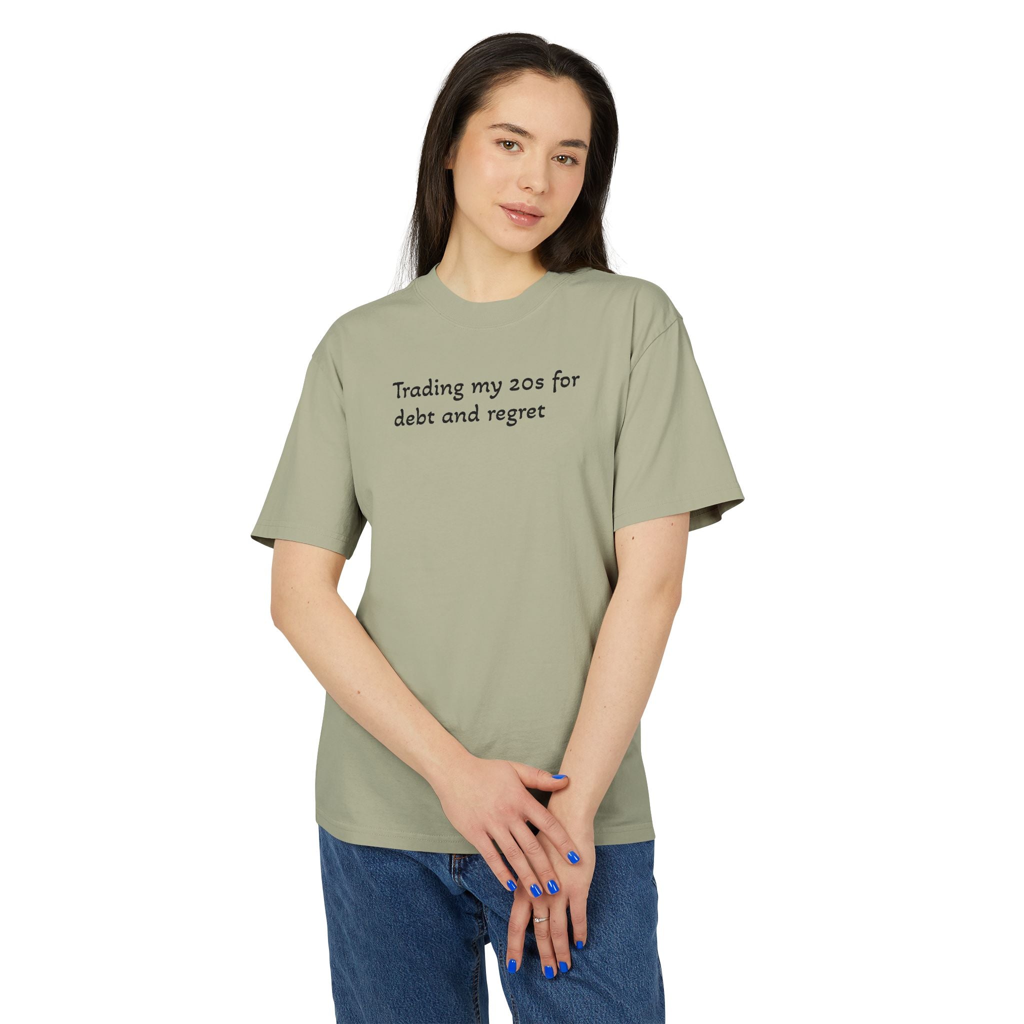 Graphic Tee — "Trading my 20s for debt and regret" Vintage-Style Casual Shirt