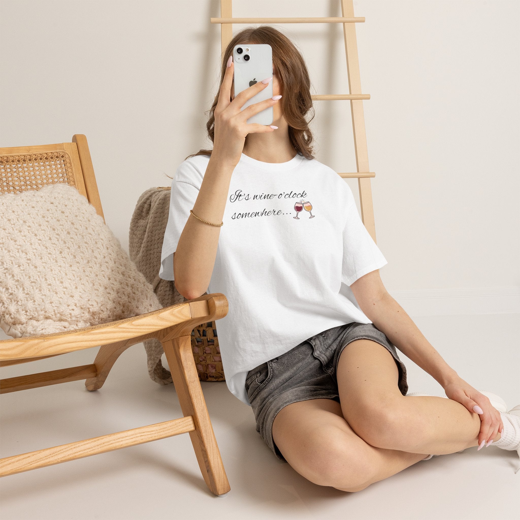 Wine O'Clock T-Shirt – "It's wine o'clock somewhere" Casual Tee with Wine Glass Graphic